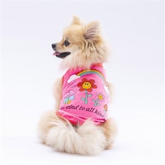 PawStar Neon Pink Be Kind T-Shirt Küçük Irk