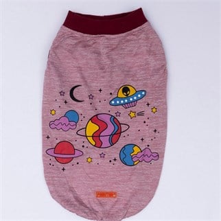 PawStar Pembe Space Time T-Shirt Küçük Irk