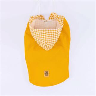 PawStar Yellow Gingham Hooded Polo T-Shirt
