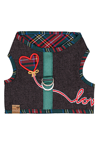 BonChicBonCoco Çift Taraflı Love Köpek Gezdirme Yeleği Kırmızı Yeşil 