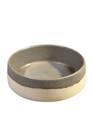 Feza Seramik Köpek Mama Kasesi- Bej/Beyaz