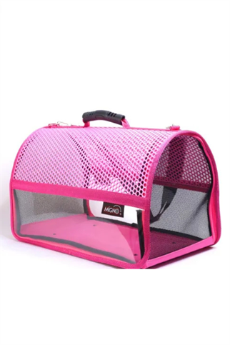 Migno Flybag Voyager Fileli-Şeffaf Model Kedi Köpek Taşıma Çantaları - Pembe