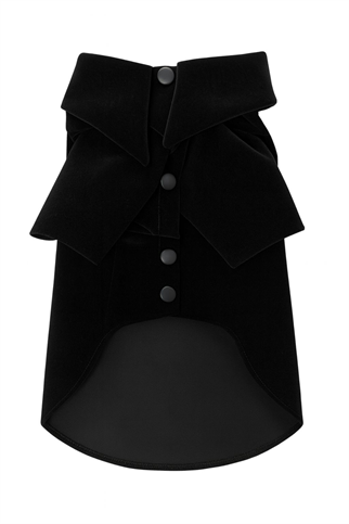 Mer Paw Kadife Siyah Gömlek - L