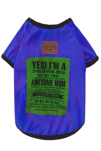 Alphadog Design Spoiled Blue Köpek T-Shirt