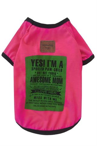 Alphadog Design Spoiled Pink Köpek T-Shirt