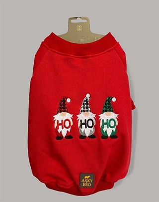 Asky&Erd Signature Köpek Sweatshirt - Ho Ho!! - Scarlet Red