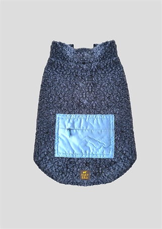 Asky&Erd Zippered Curly Vest | Blue