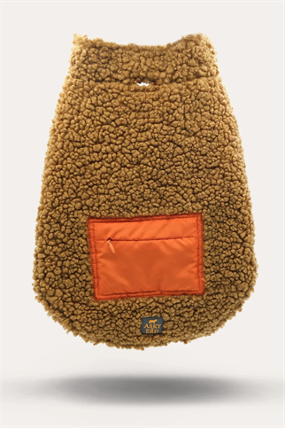 Asky&Erd Zippered Sherpa Vest | Caramel Cloud