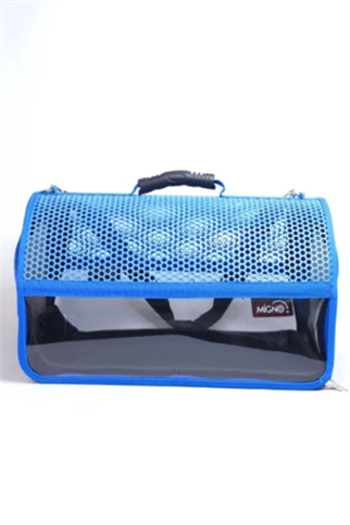 Migno Flybag Voyager Fileli-Şeffaf Model Kedi Köpek Taşıma Çantaları - Mavi