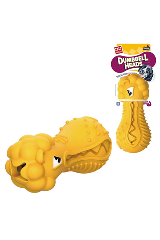 Gigwi Aslan Başlı Dambıl Köpek Oyuncağı 17cm (Sarı) [M]