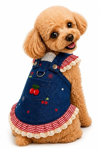 Dolcepets Kiraz Desenli Kot Köpek Elbise