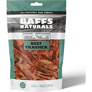 Baffs Naturals Beef Larynx 100% Natural Chewable Dog Treats 100 gr