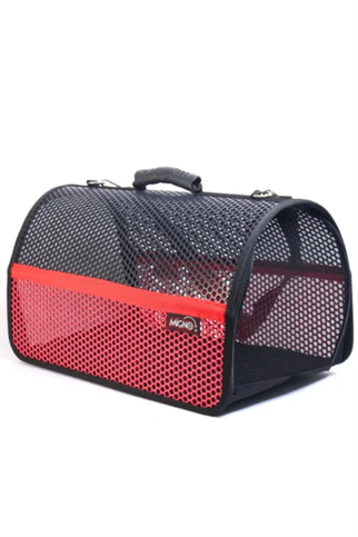 Migno Flybag Voyager Fileli Model Kedi Köpek Taşıma Çantaları - Kırmızı-Siyah