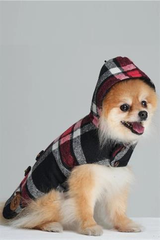 Bcbc Duffle Coat Hooded Dog Jacket Red
