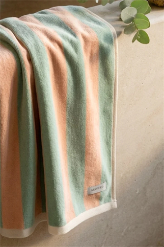 Asky&Erd AskyxHuman Soft Rituals Large Havlu Köpek Severler Seafoam & Salmon Stripe