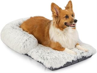 Best Friends by Sheri Nap Mat Dog Bed, Mattress - Washable Dog Bed Cage Pad with Removable Cover, Frost, Medium, 30