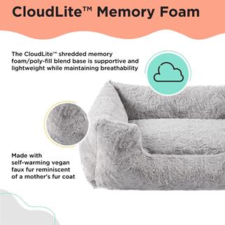 Best Friends by Sheri Soothe & Snooze Lounge Lux Memory Foam Rectangular Dog Bed, Washable, Gray, 50.8 x 38.1 x 20.3 centimeters