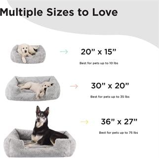 Best Friends by Sheri Soothe & Snooze Lounge Lux - Dog Bed - Memory Foam - Rectangular/Washable - Gray - M 76 x 51 cm