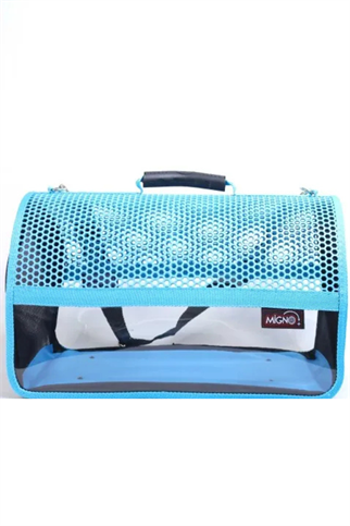 Migno Flybag Voyager Fileli-Şeffaf Model Kedi Köpek Taşıma Çantaları - Turkuaz