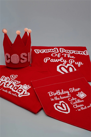 Asky&Erd It’s My Birthday T-Shirt Cherry Red Köpek Tişört