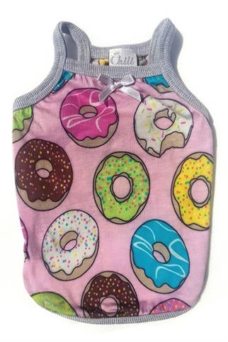 Chili Donut Köpek Askılı Tshirt Pembe