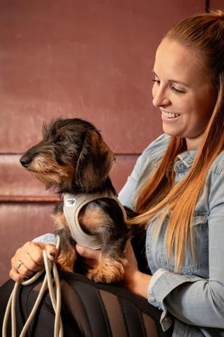 Curli Vest Breast Collar Clasp Air Mesh Skyblue