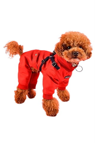 Puppia Garnet Polar Tulum Göğüs Tasmalı Kışlık Köpek Tulumu Kırmızı