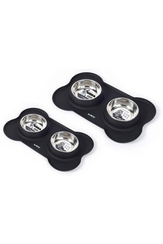 M-Pets Duet Köpek Mama Ve Su Kabı Black