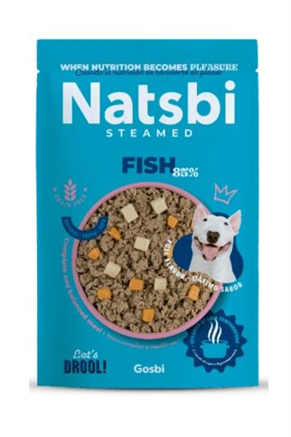 Gosbi Natsbi Buharda Pişirilmiş Balıklı Yaş Köpek Mama 200g
