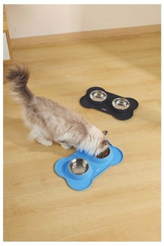 M-Pets Duet Köpek Mama Ve Su Kabı Black