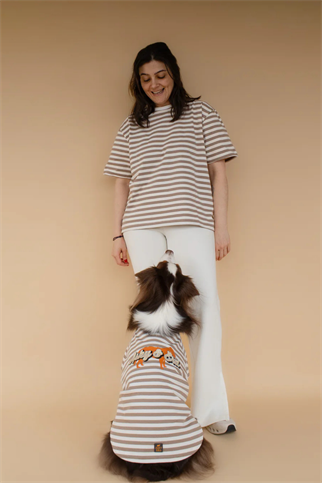 Asky&Erd AskyxHuman Heritage Stripe Tshirt Oat Latte