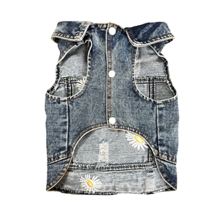 DolcePets - Daisy Jacket-Papatyalı Köpek Kot Ceket