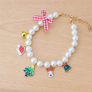 DolcePets Yılbaşı Kedi Köpek Kolyesi/Açık Renk Geyikli