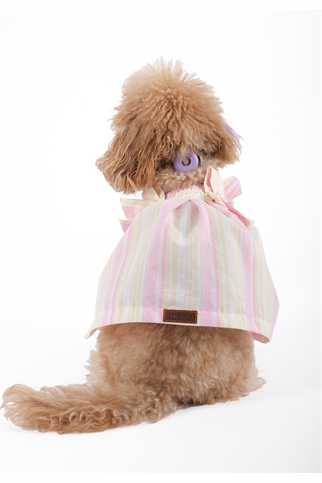 Doredog çift fiyonklu pembe sarı elbise