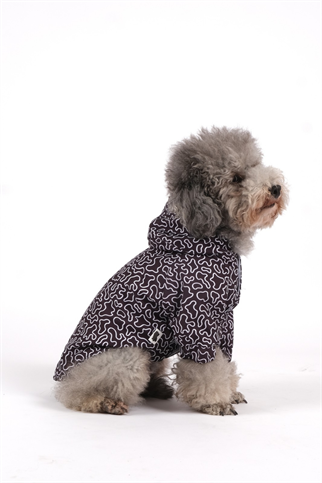 Doredog Siyah Beyaz Desenli Yağmurluk