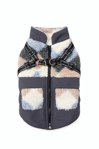 Dolcepets Tasmalı Polar Köpek Ceket Lacivert