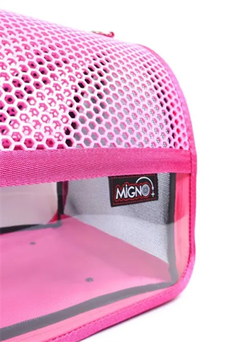 Migno Flybag Voyager Fileli-Şeffaf Model Kedi Köpek Taşıma Çantaları - Pembe