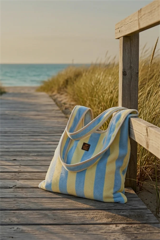 Asky&Erd Soft Rituals Daily Tote Çanta Butterscotch Stripe