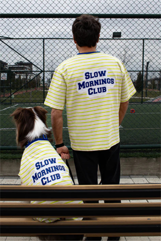 Asky&Erd AskyxHuman | Slow Mornings Club Stripe T-Shirt | Citrus Lime