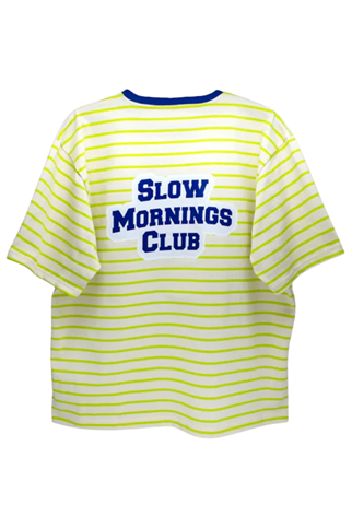 Asky&Erd AskyxHuman | Slow Mornings Club Stripe T-Shirt | Citrus Lime