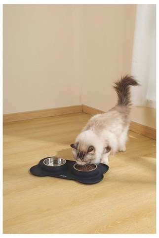 M-Pets Duet Köpek Mama Kabı Siyah 2X400ML