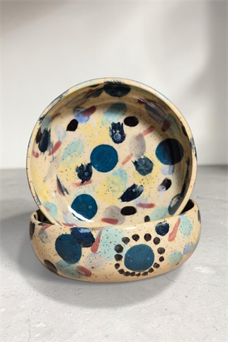 Feza Seramik Mama Kasesi Renkli