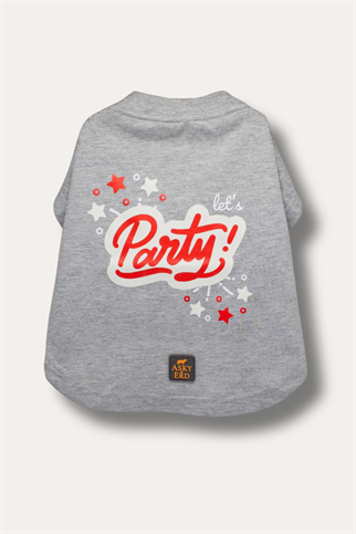 Asky&Erd Party Club Gri Köpek T-Shirt