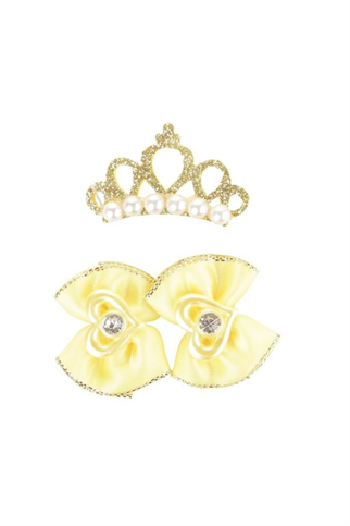 M-Pets Glam Köpekler için Aksesuar Toka Sarı Taç