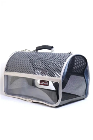 Migno Flybag Voyager Fileli-Şeffaf Model Kedi Köpek Taşıma Çantaları - Gri