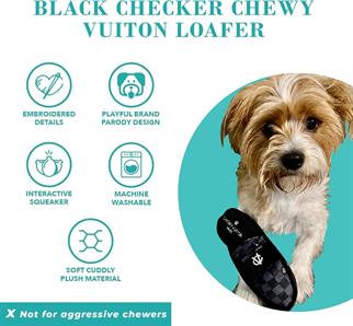 Haute Diggity Dog Black Checker Chewy Vuiton Loafer Köpek Oyuncağı