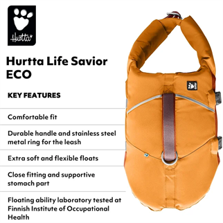Hurtta Life Savior ECO Dog Life Jacket Orange