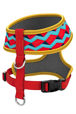 Ispet Blue Zigzag Airmesh Dog Chest Bowl