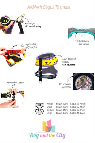 Ispet Pacman AirMesh Köpek Göğüs Tasması