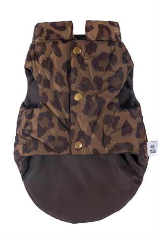 Kajuland Nomad Leopard Kapitone Yelek Kahverengi 